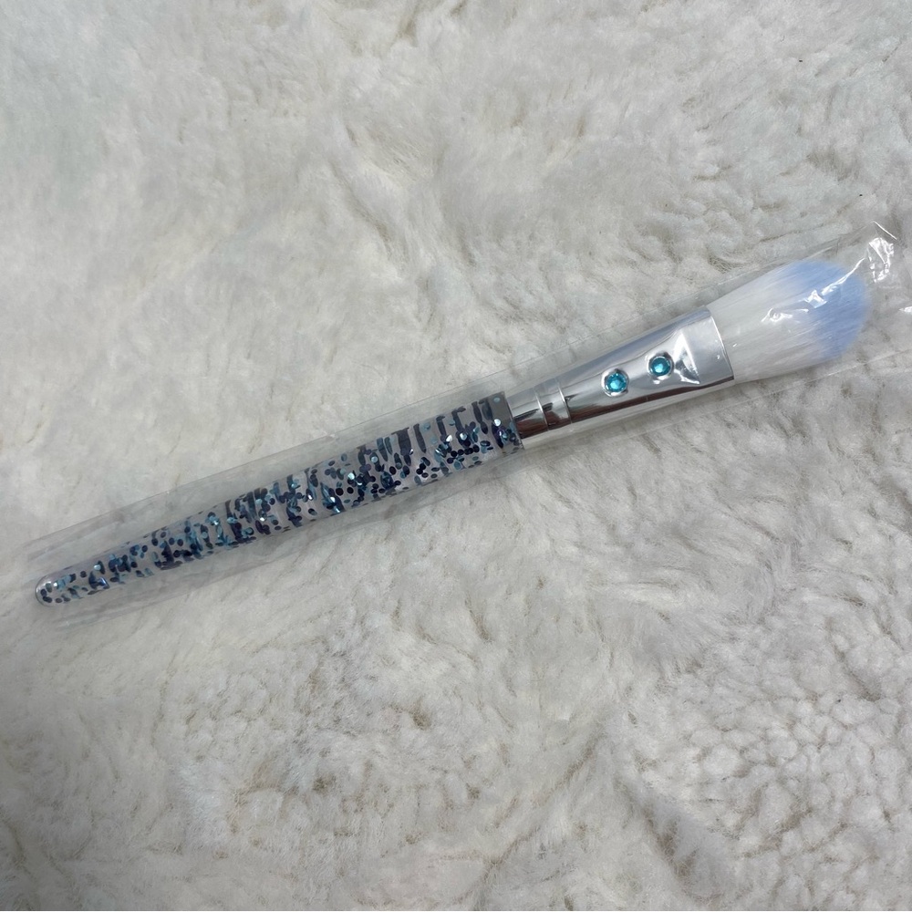 slmissglam Flat Foundation Makeup Brush Blue Glitter B12